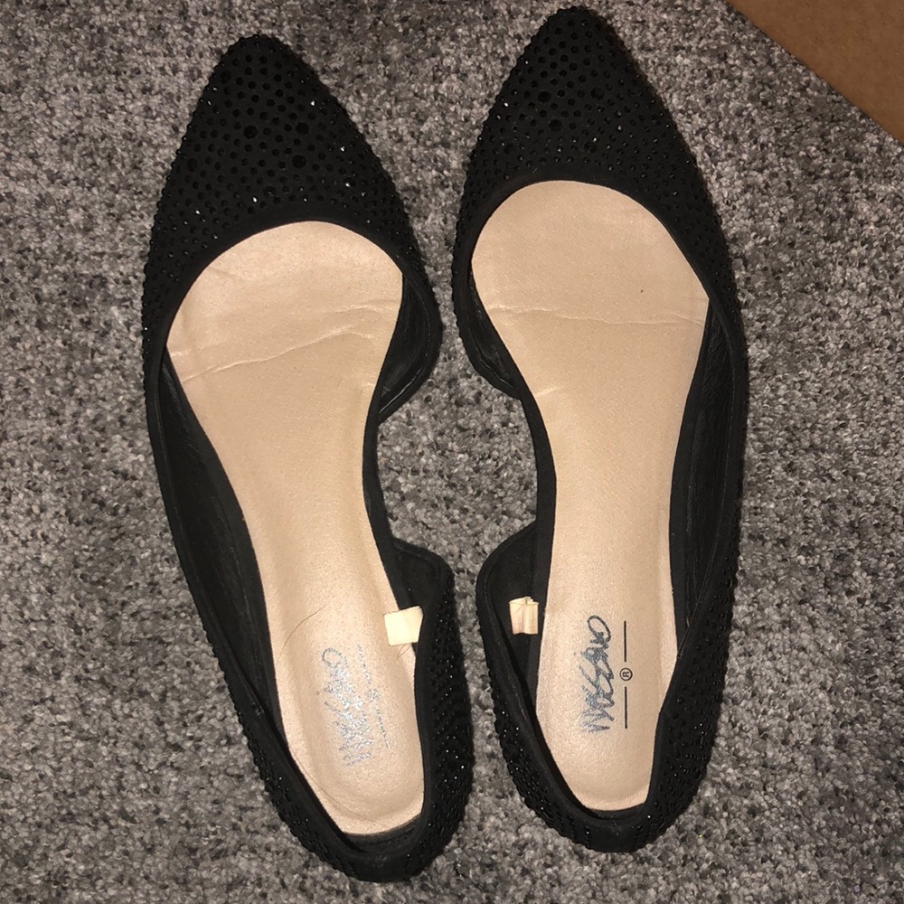 Sparkly black flats